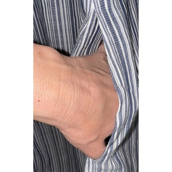 BCBG dress, small, Boho, Charlyze blue white stripes, Lace up Small - Picture 12 of 16